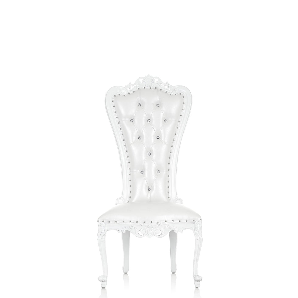 White Accent Armless Throne Chair