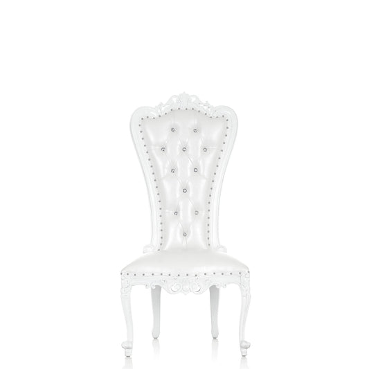 White Accent Armless Throne Chair
