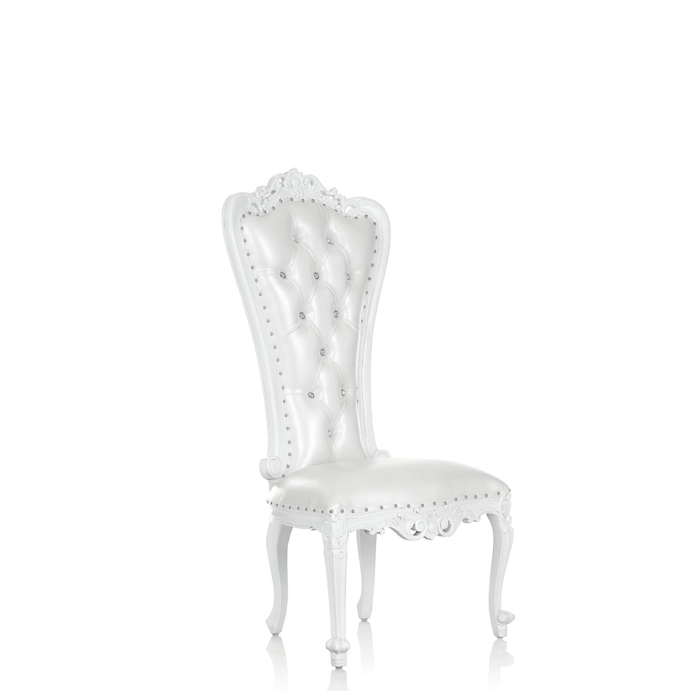 White Accent Armless Throne Chair