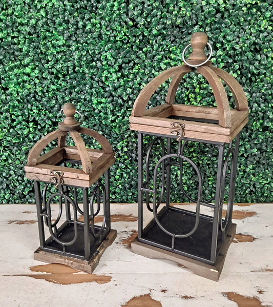 Metal and wood lanterns