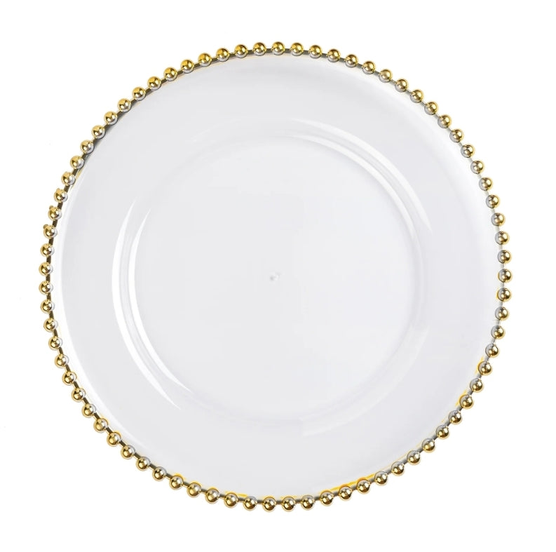 Clear Charge with Gold Bead Edge