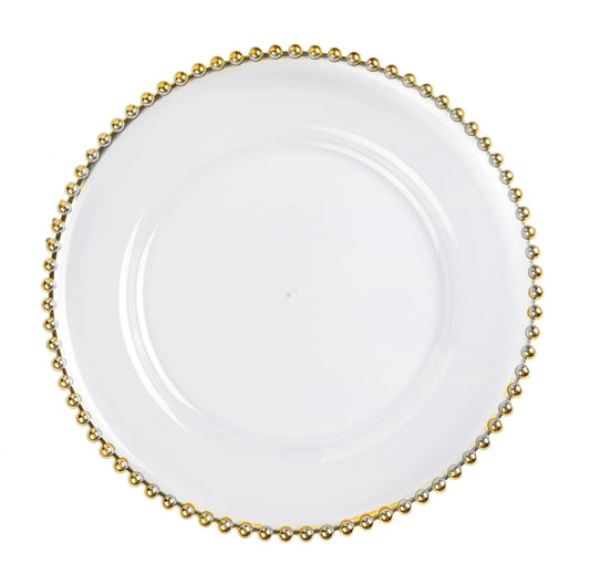 Clear Charge with Gold Bead Edge