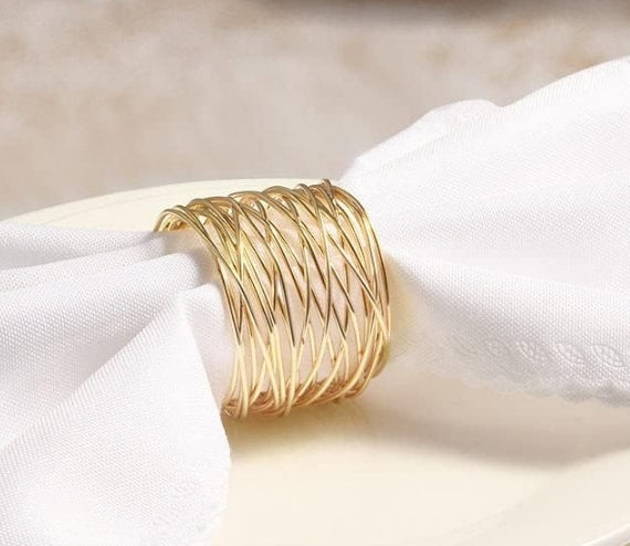 Metal Mesh Napkin Ring Gold