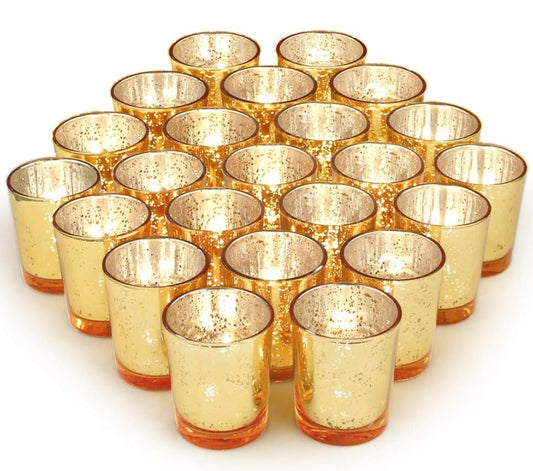 Gold Mercury Glass Votives