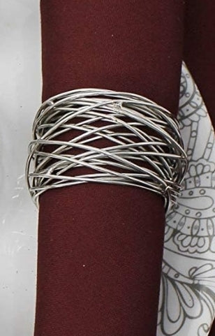Metal Mesh Napkin Ring Silver
