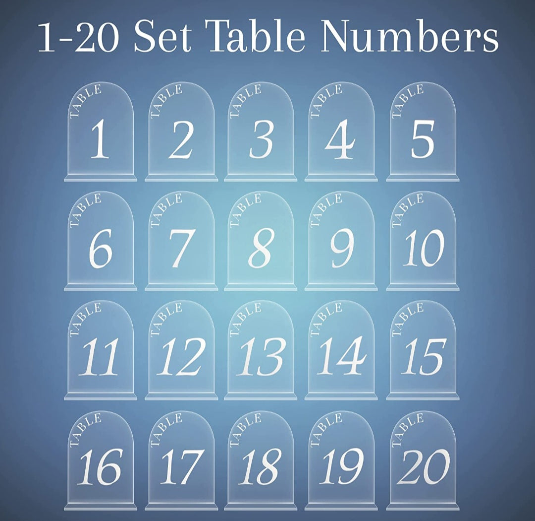 Acrylic Table Numbers