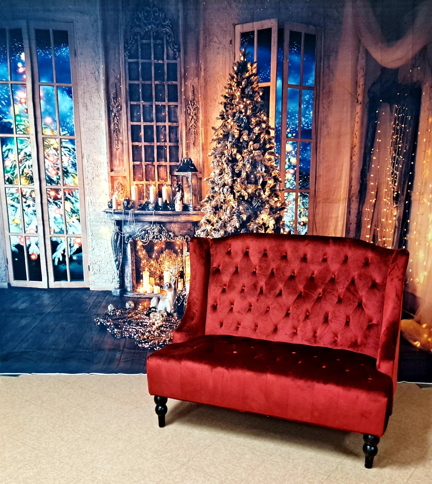 Red Velvet Couch