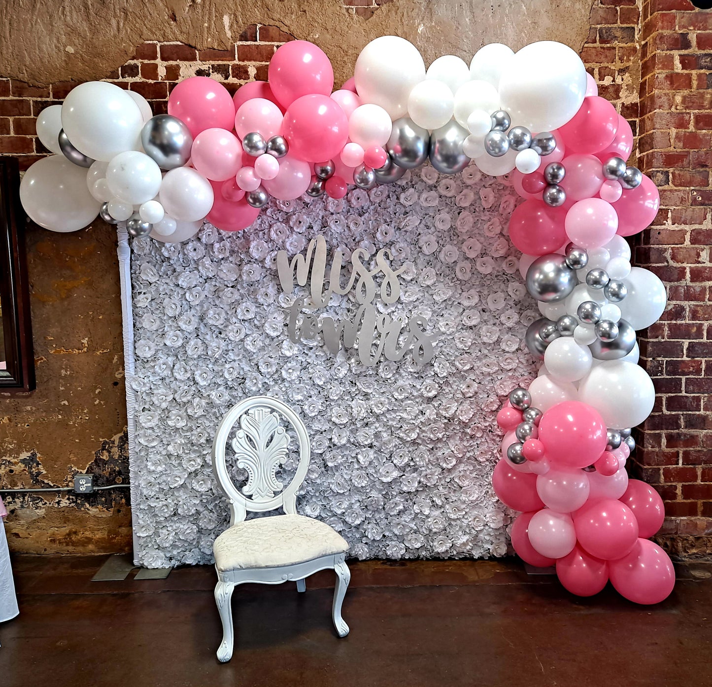 White Flower Wall Backdrop