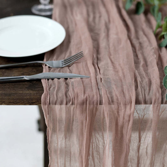 Dusty Mauve Gauze Table Runner