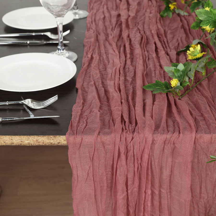 Mauve Gauze Table Runner