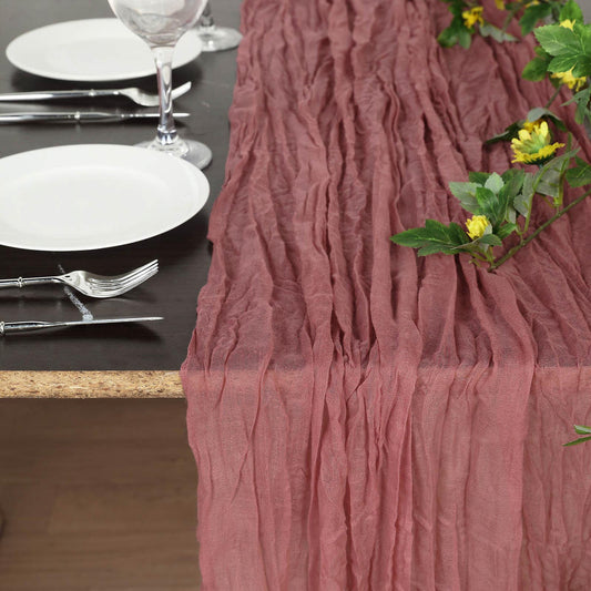 Mauve Gauze Table Runner