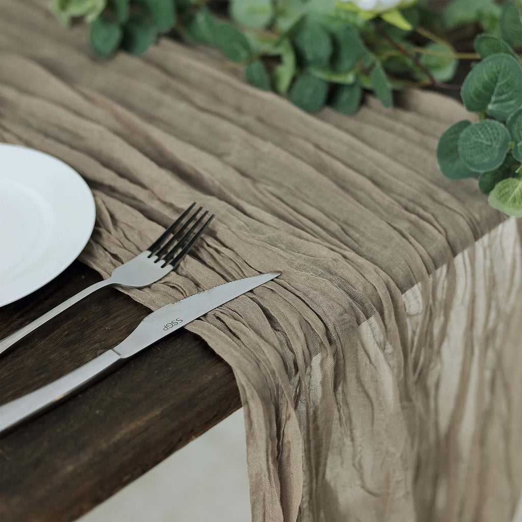 Natural gauze table runner