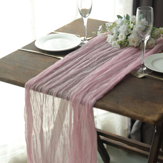 Pink Gauze Table Runner