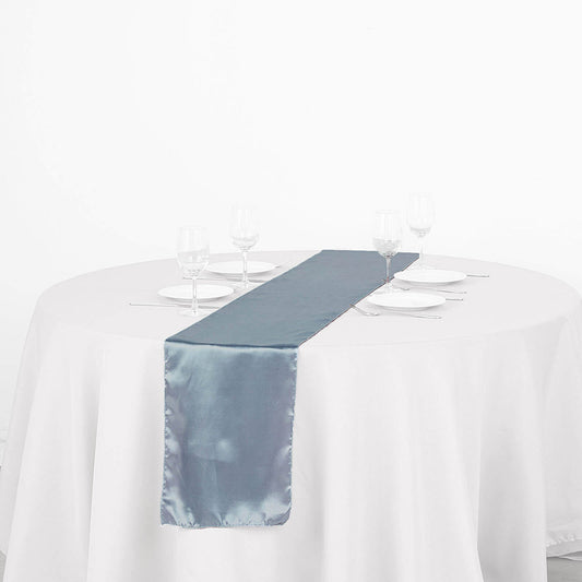 Dusty Blue Satin Table Runner