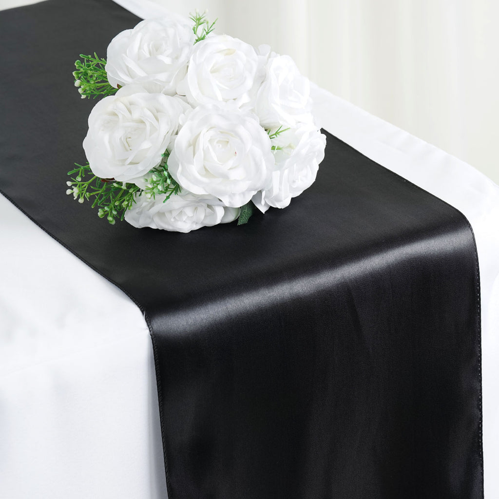 Black Satin Table Runner