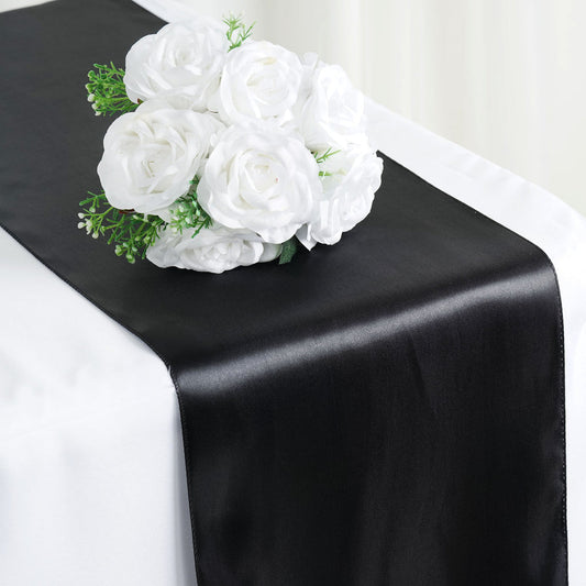 Black Satin Table Runner