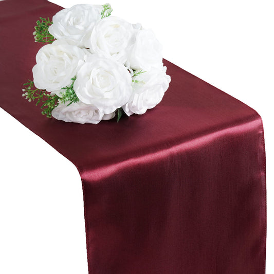 Burgundy Satin Table Runner
