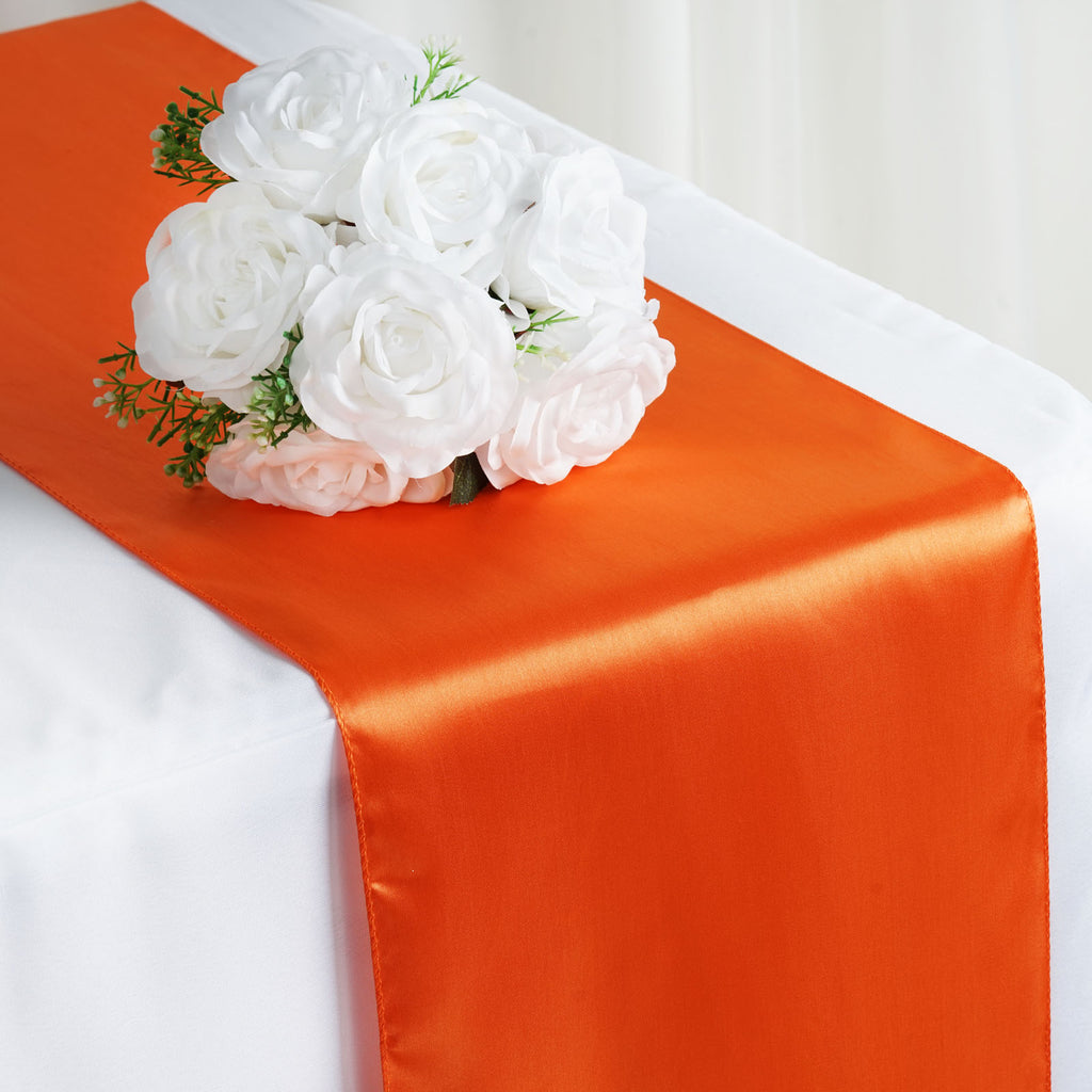 Orange Satin Table Runner