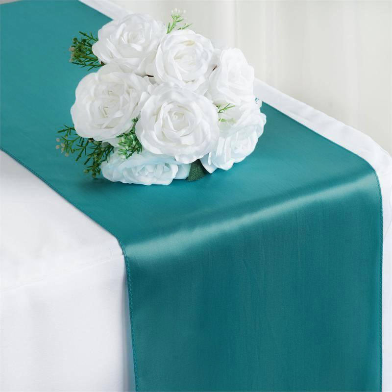 Teal Satin Table Runner