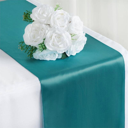 Teal Satin Table Runner