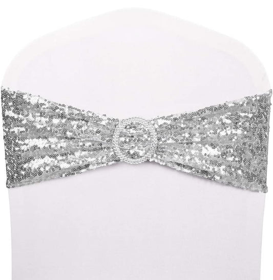 Silver Sequin Chair Band