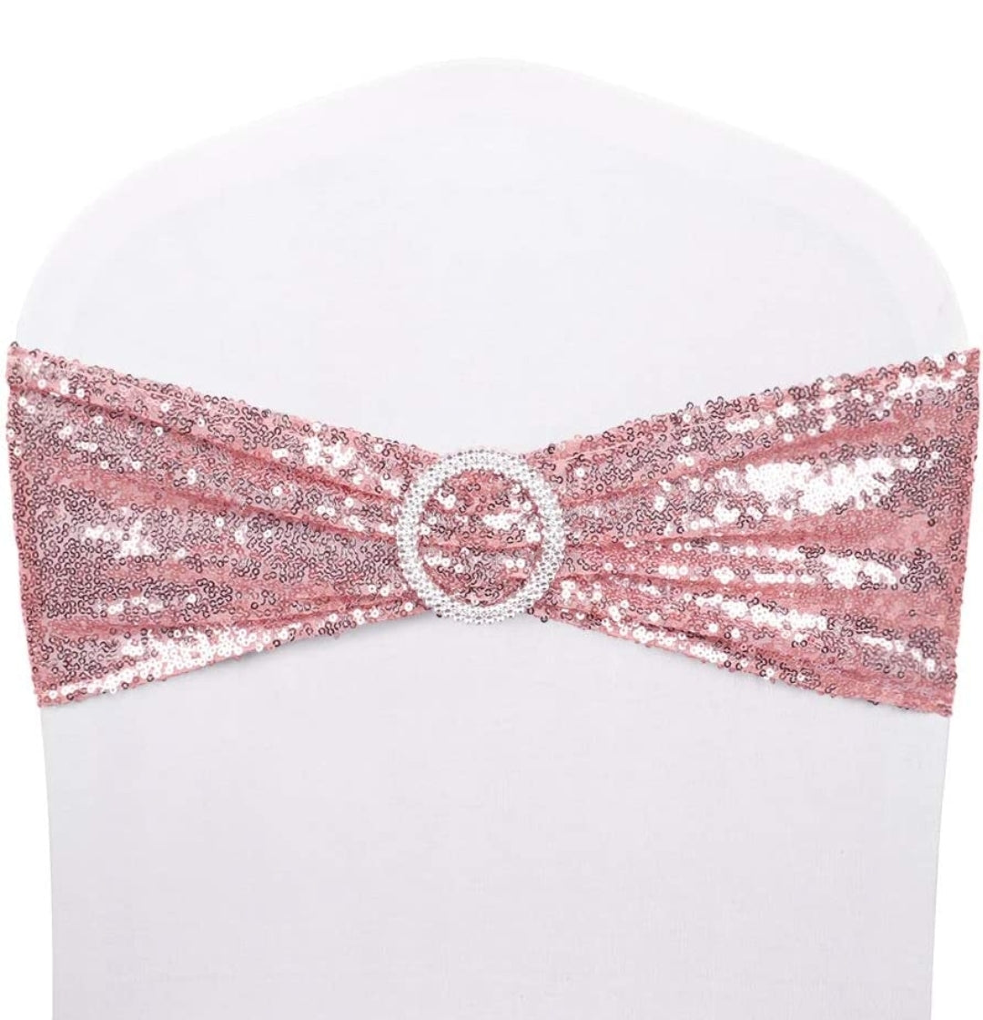 Rose Gold Sequin Chair Band
