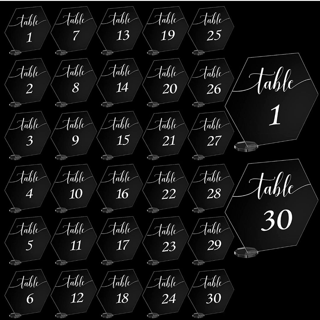 Clear Acrylic Table Numbers