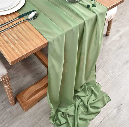 Sage Green Chiffon Table Runners