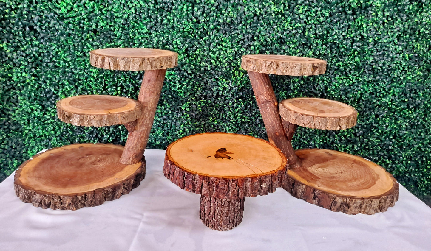 Wood Tiered cupcake and cake stands