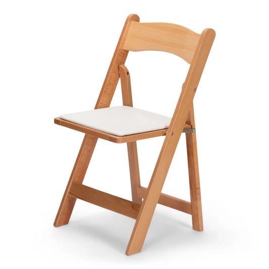 Wooden White Padded Folding Chair