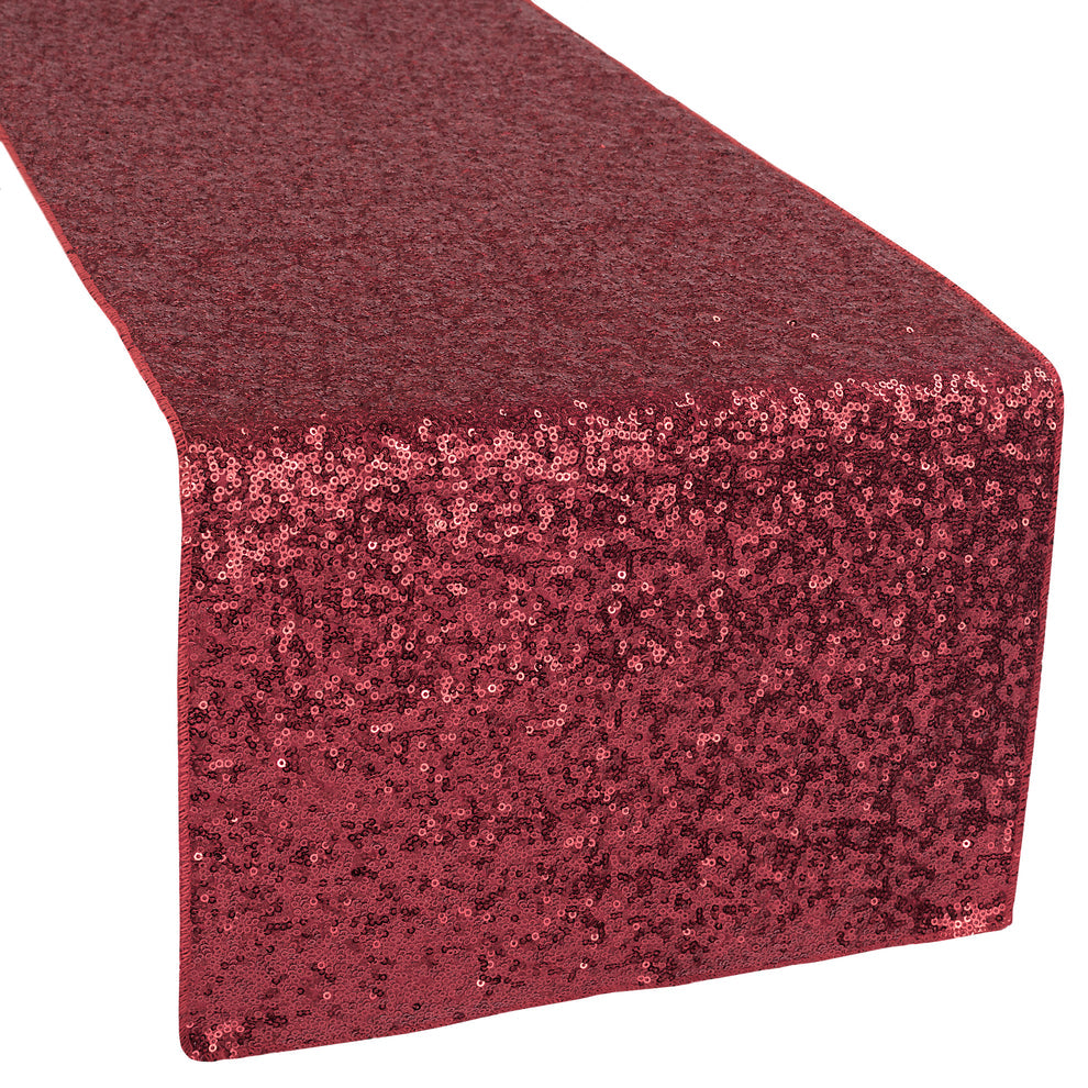 Burgundy Sequin Table Runner