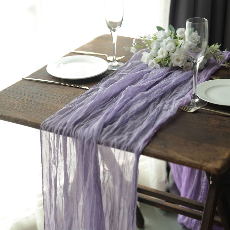 Lavender Gauze Table Runner
