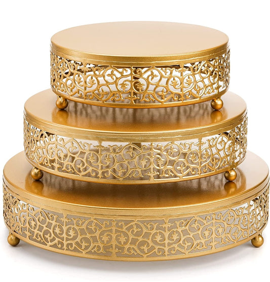 Set of 3 Gold Cake stands
