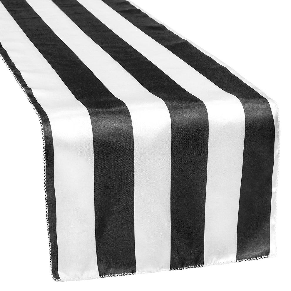 Black and White Stripe Table Runner